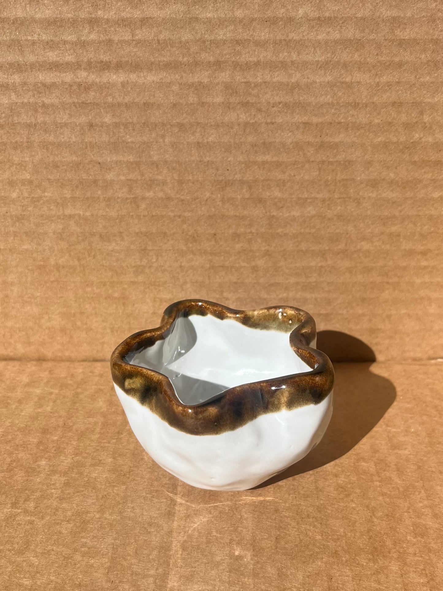 Sea Dreams - Catchall Dish in Sea Star White + Brown Ochre