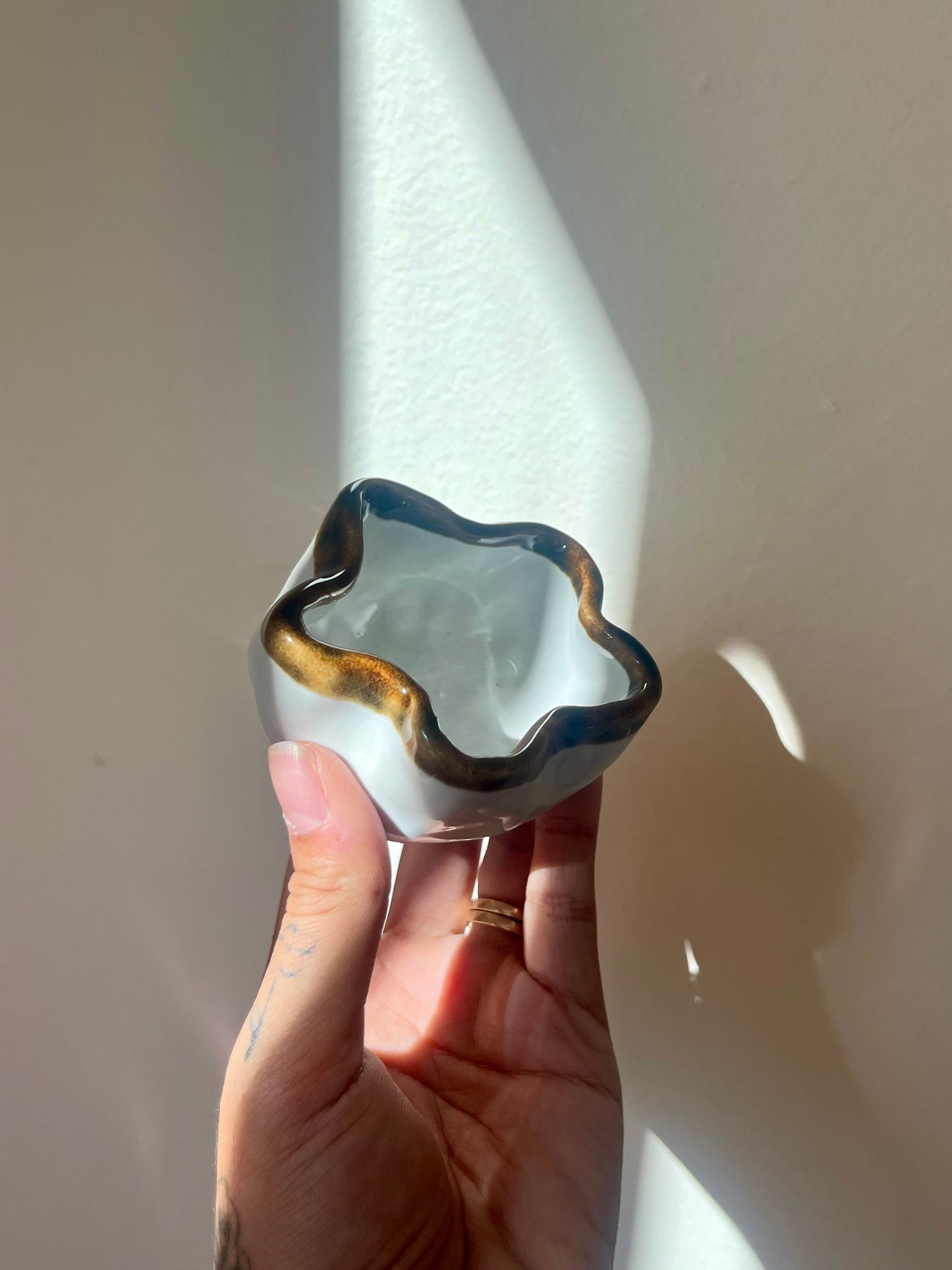 Sea Dreams - Catchall Dish in Sea Star White + Brown Ochre